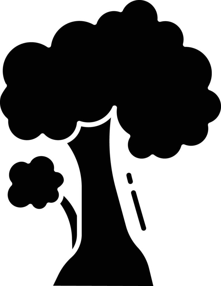 pignut hickory tree solid glyph illustration vector