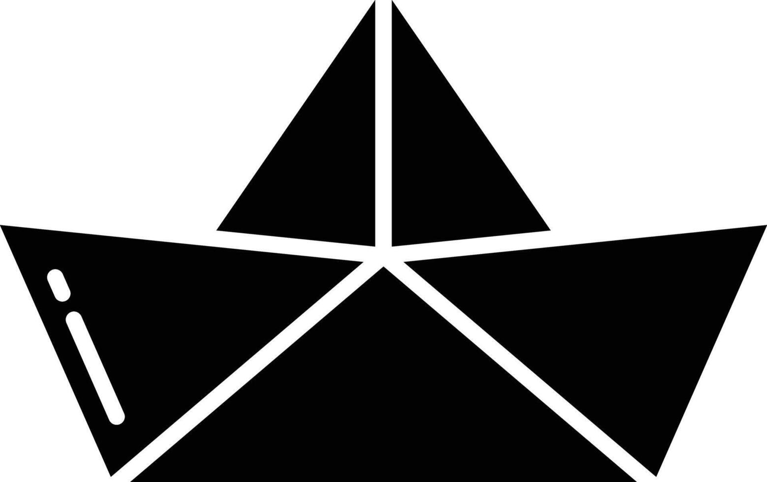 Paper Boat solid glyph illustration vector