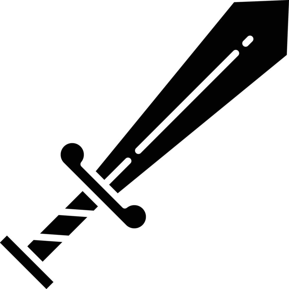 Sword solid glyph illustration vector