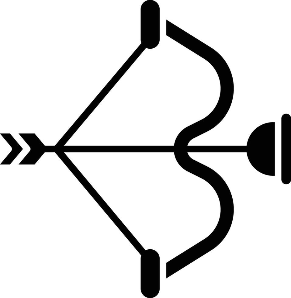 bow and arrow solid glyph illustration vector