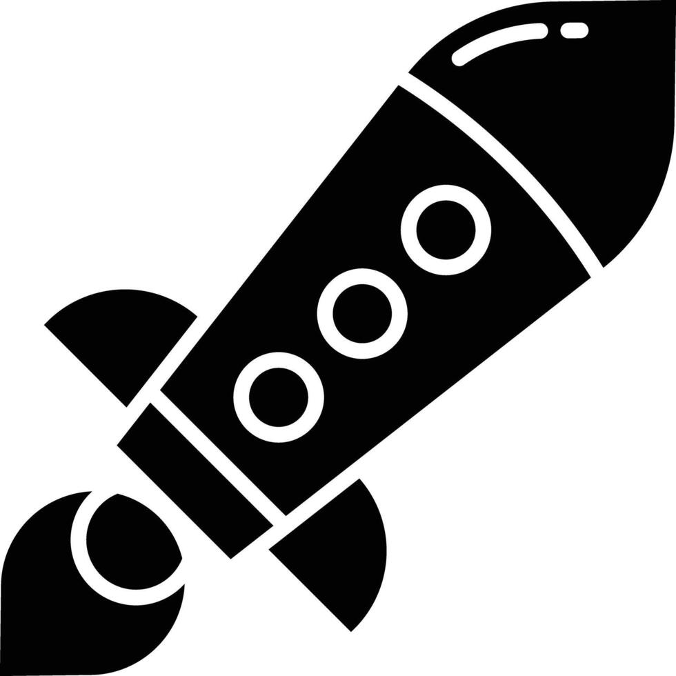 Rocket solid glyph illustration vector