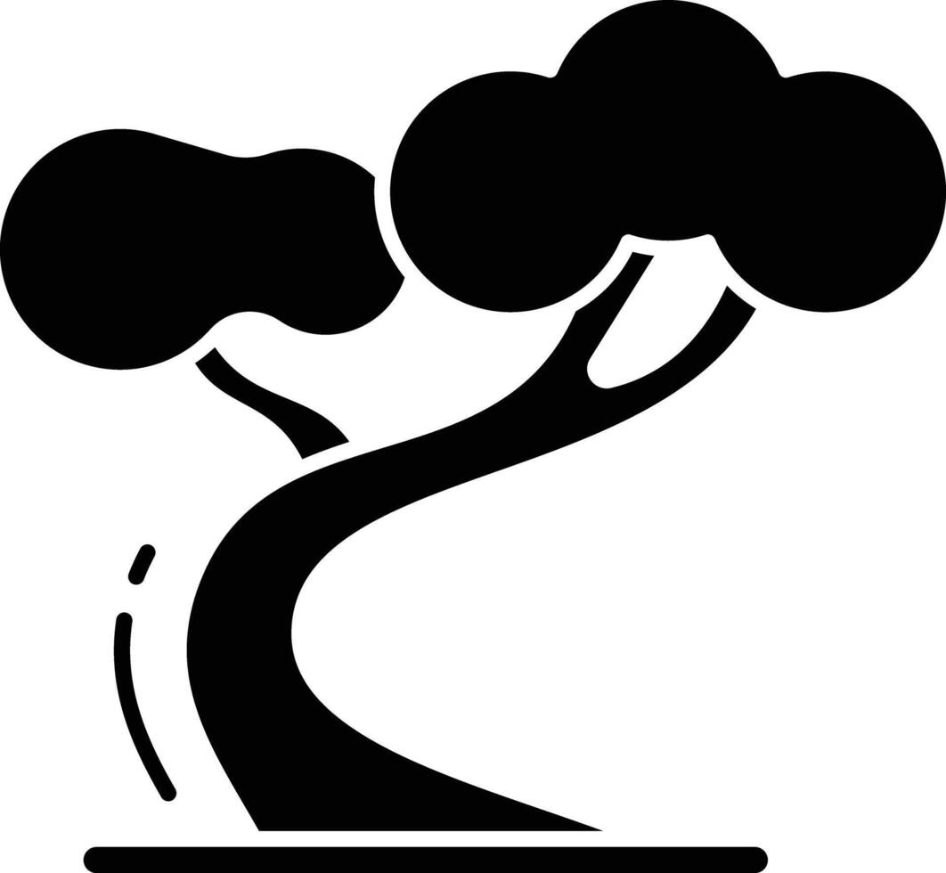 pine solid glyph illustration vector