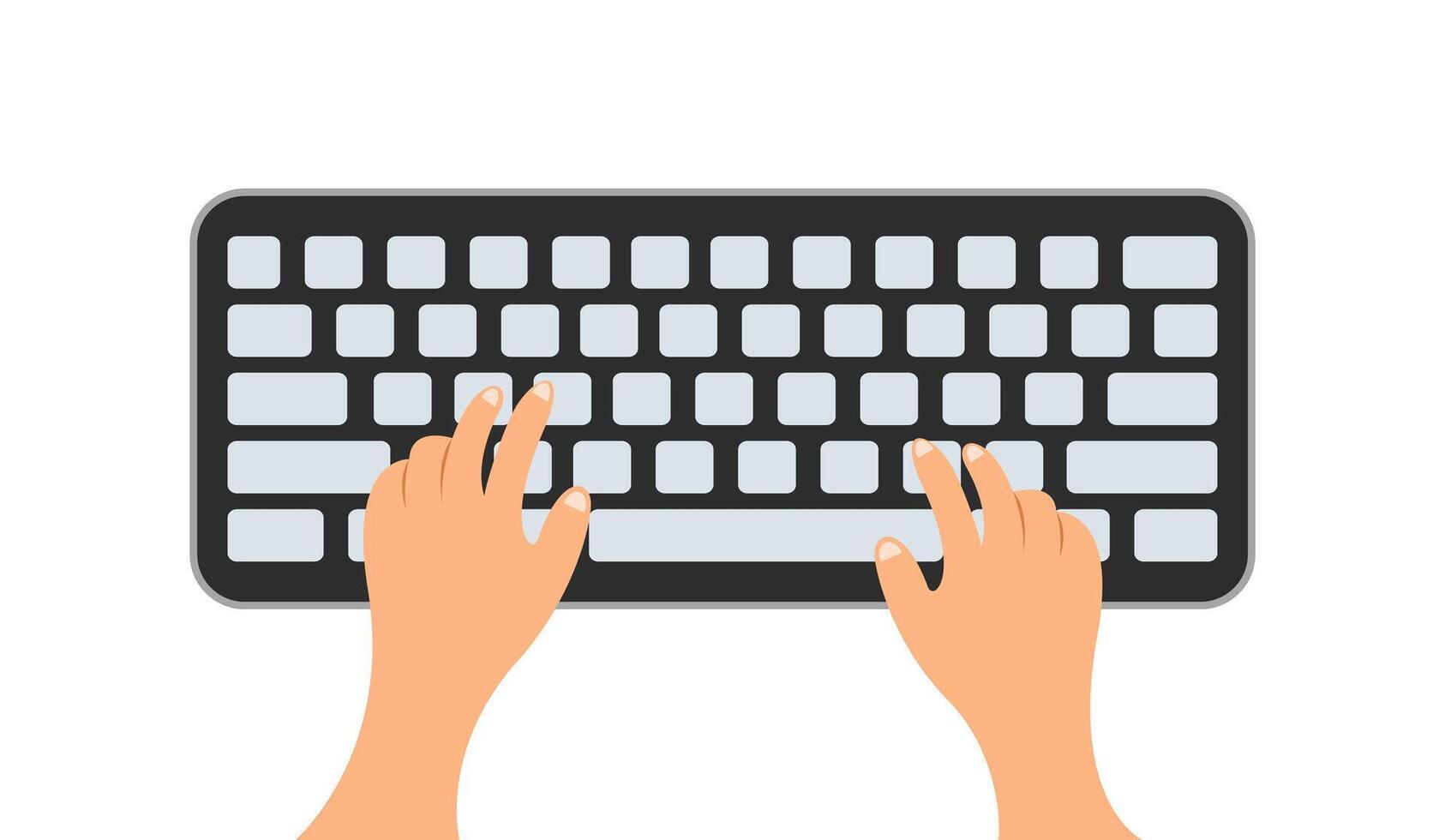 Keyboard Hand Typing Work Illustration vector