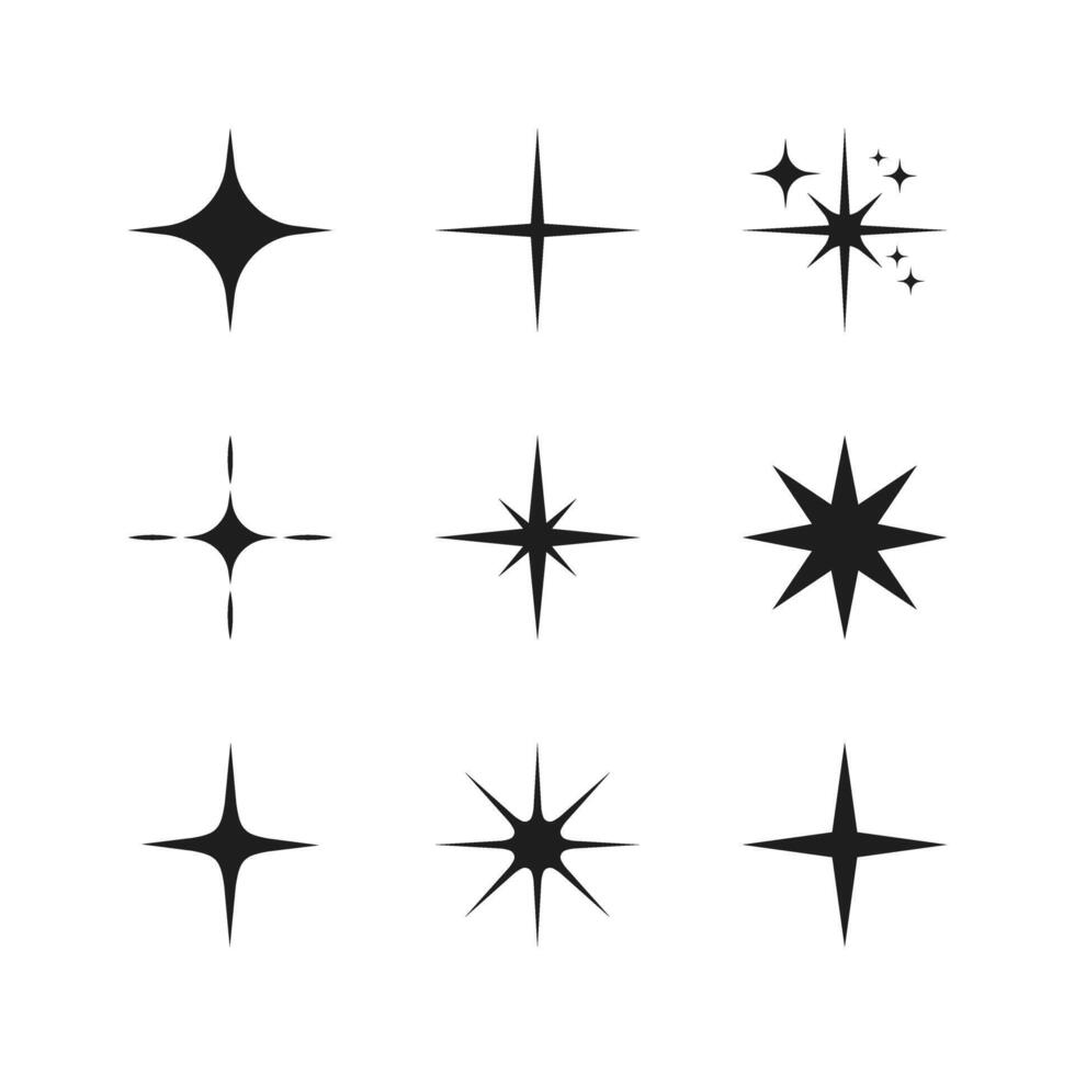 Sparkle Star Decorative Icon Set Illustration vector