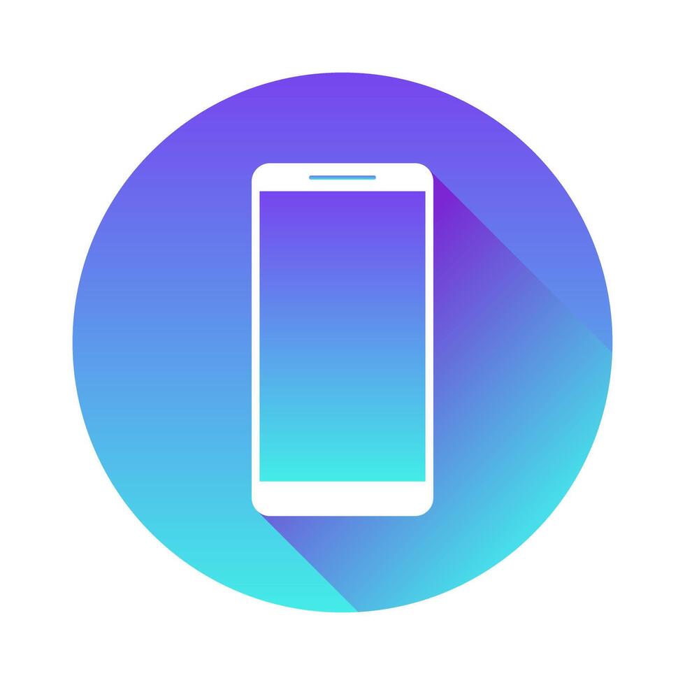 Modern Mobile Phone Round Shadow Icon Isolated Illustration vector
