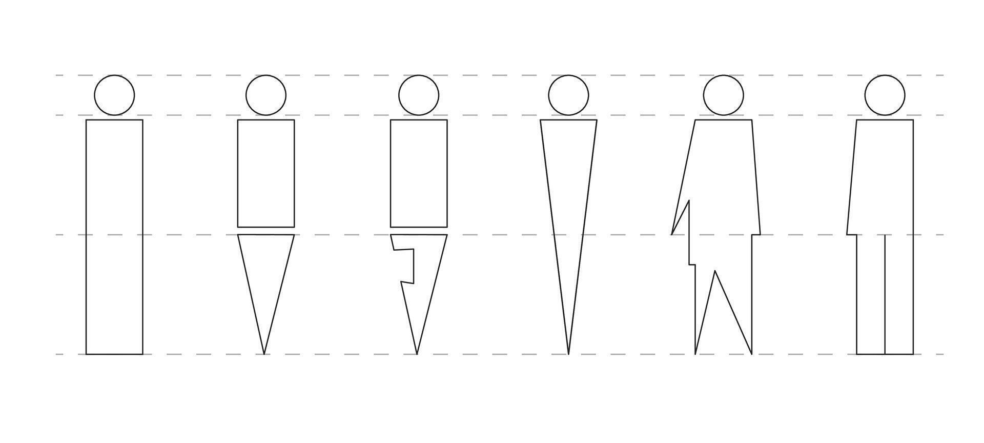 People sketch - Architectural drawing, site analisys, people element. Drawing people as an architect. vector