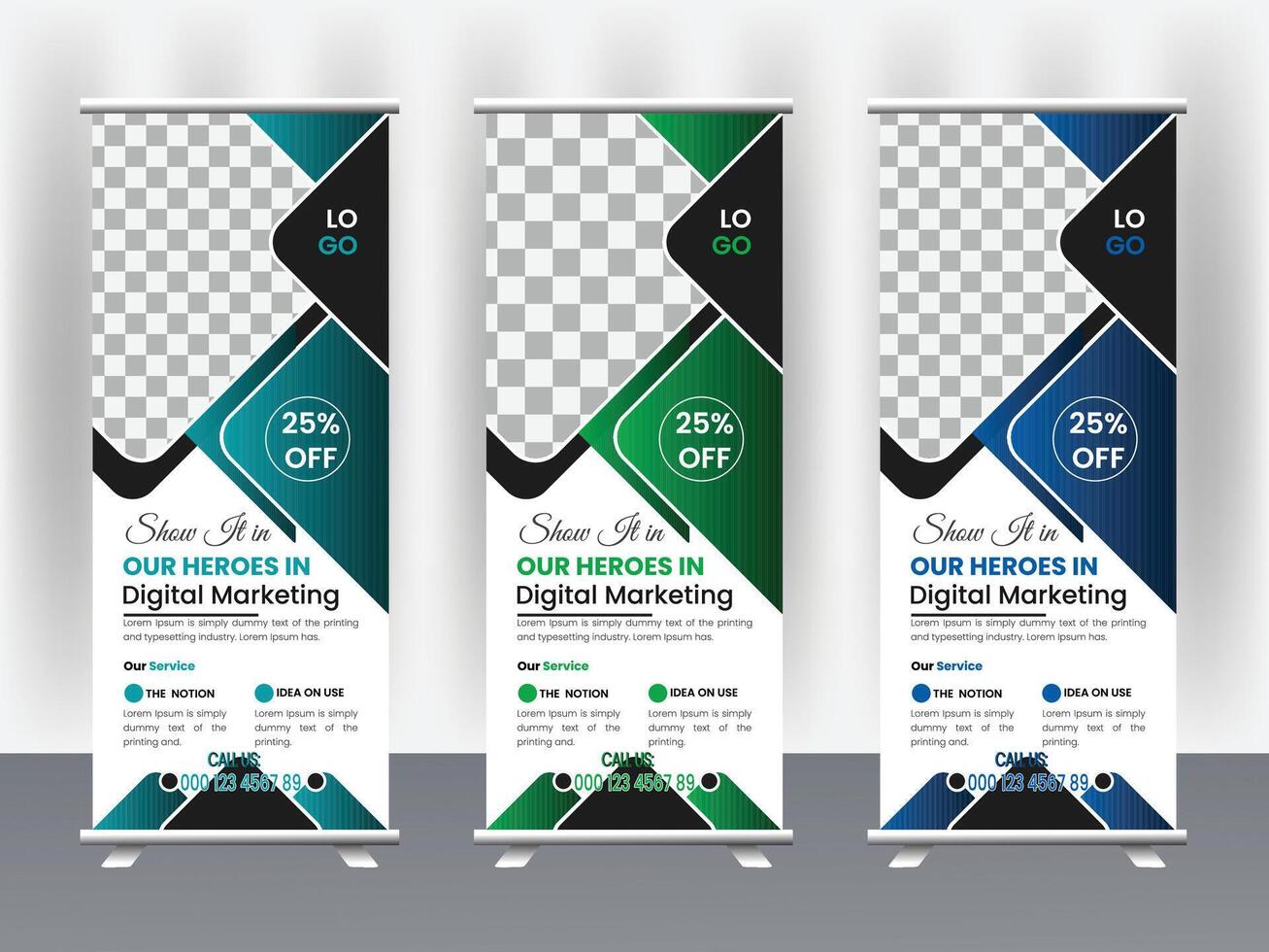 Modern Business Agency Roll up Banner Template vector