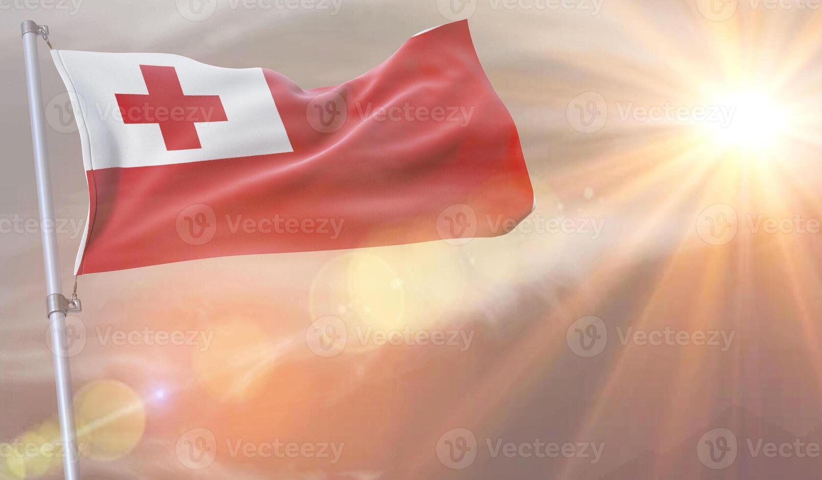 A Tonqa flag with the sun shining on it photo