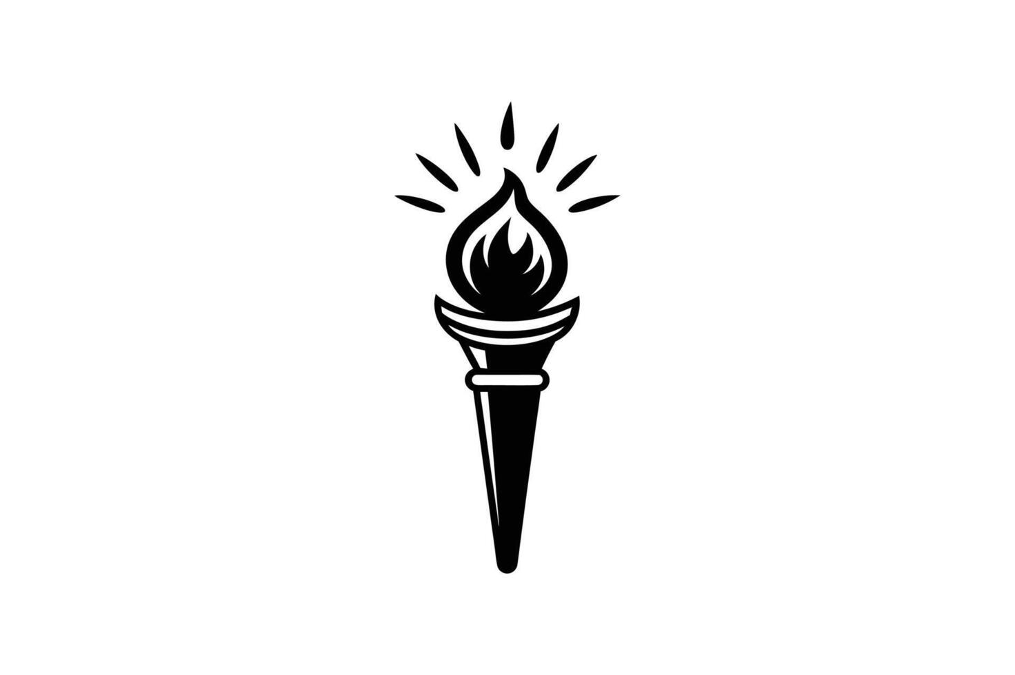 Cartoon torch clipart with line art design, perfect for various creative projects vector