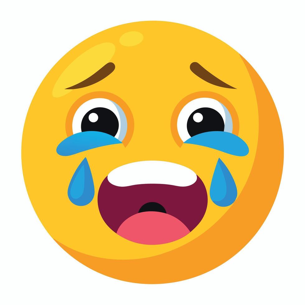Emoji, crying emoji vector