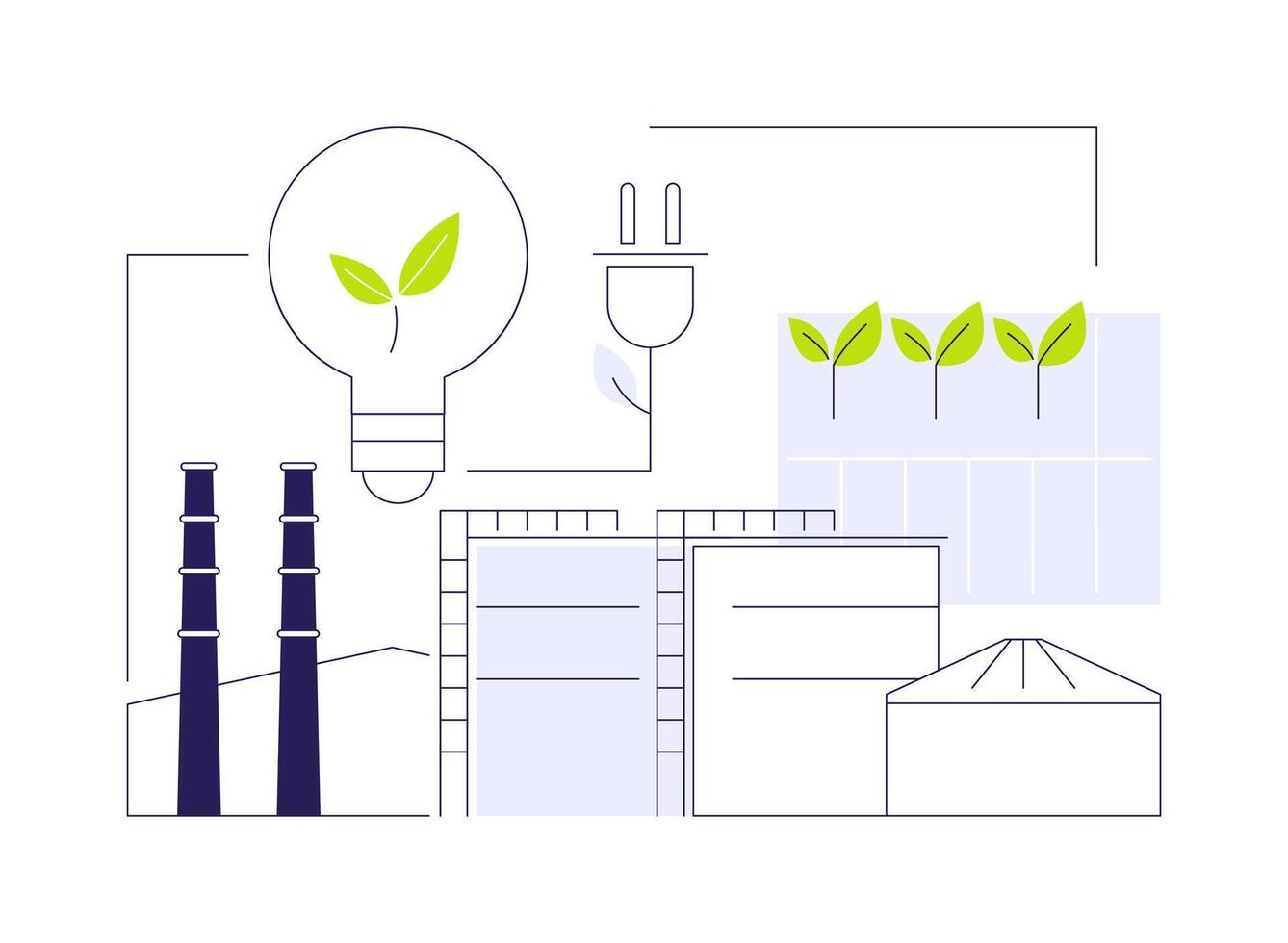 Biomass energy plant abstract concept illustration. vector