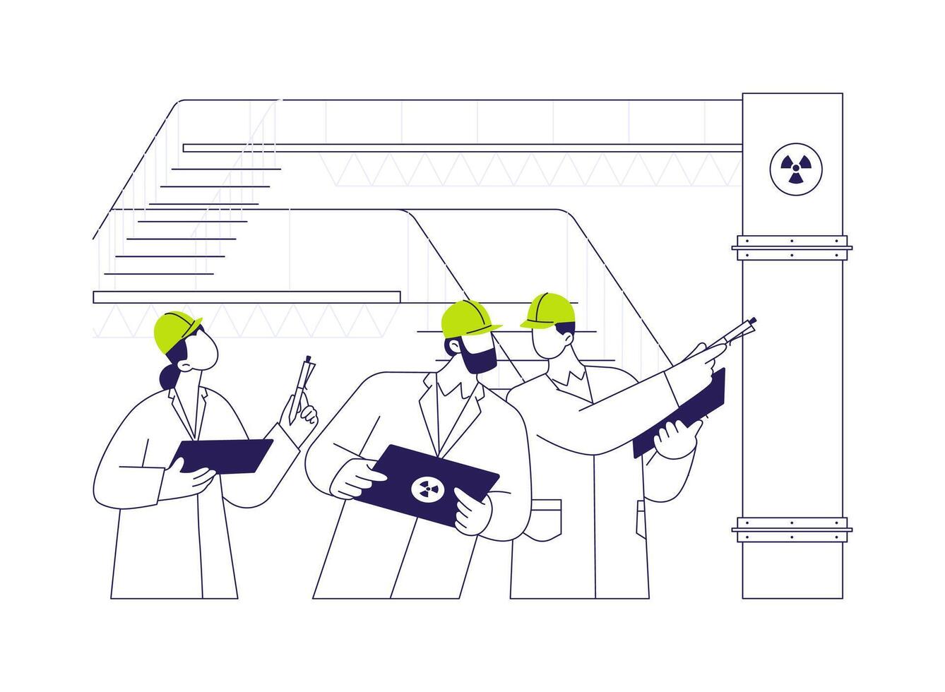 Nuclear power safety inspector abstract concept illustration. vector