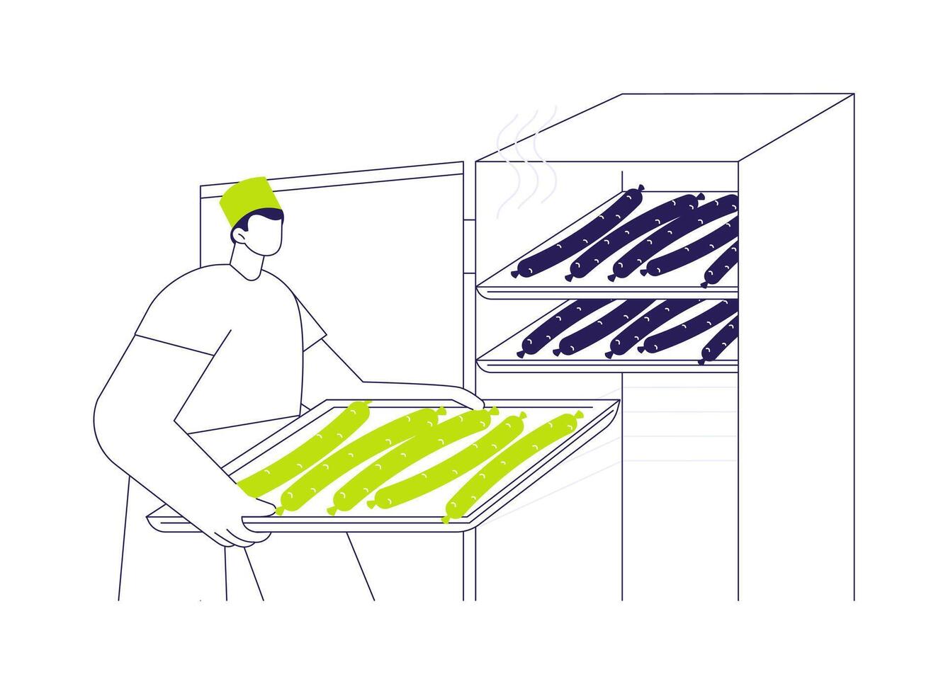Meat dehydrator abstract concept illustration. vector