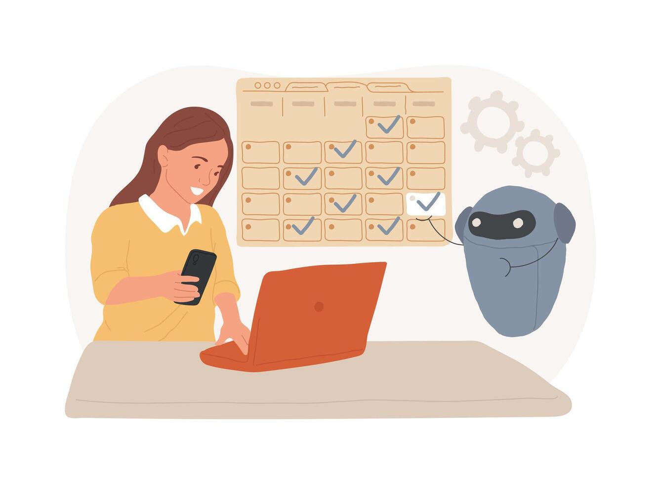 Scheduling systems isolated cartoon illustrations. vector