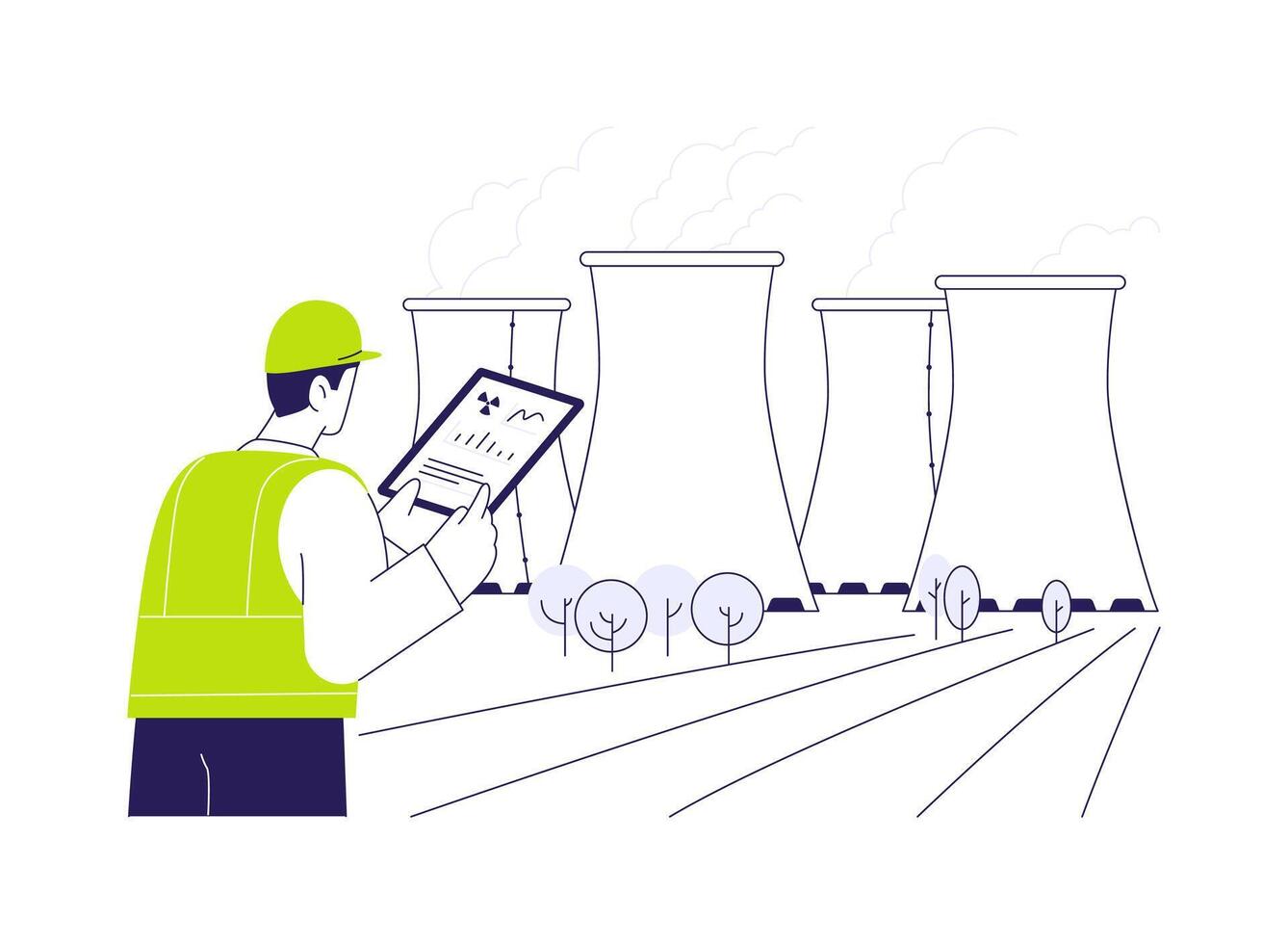 Nuclear power plant abstract concept illustration. vector