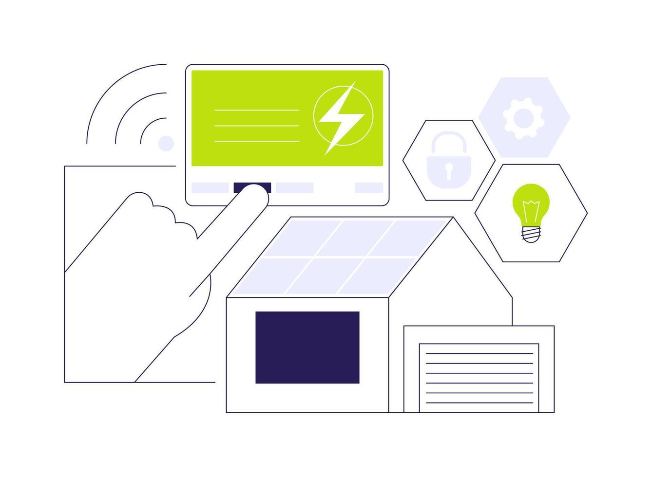 Home energy monitor abstract concept illustration. vector