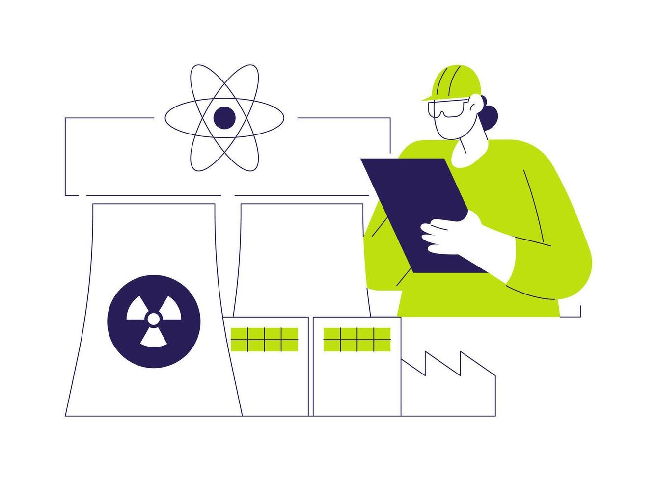 Nuclear fusion abstract concept illustration. vector