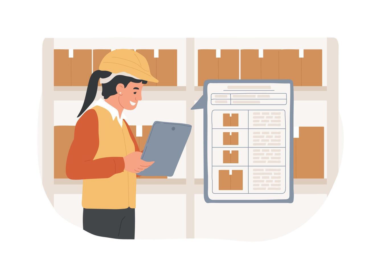 Inventory tracking isolated cartoon illustrations. vector