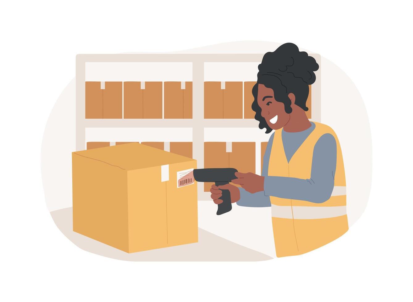 Barcode reader isolated cartoon illustrations. vector