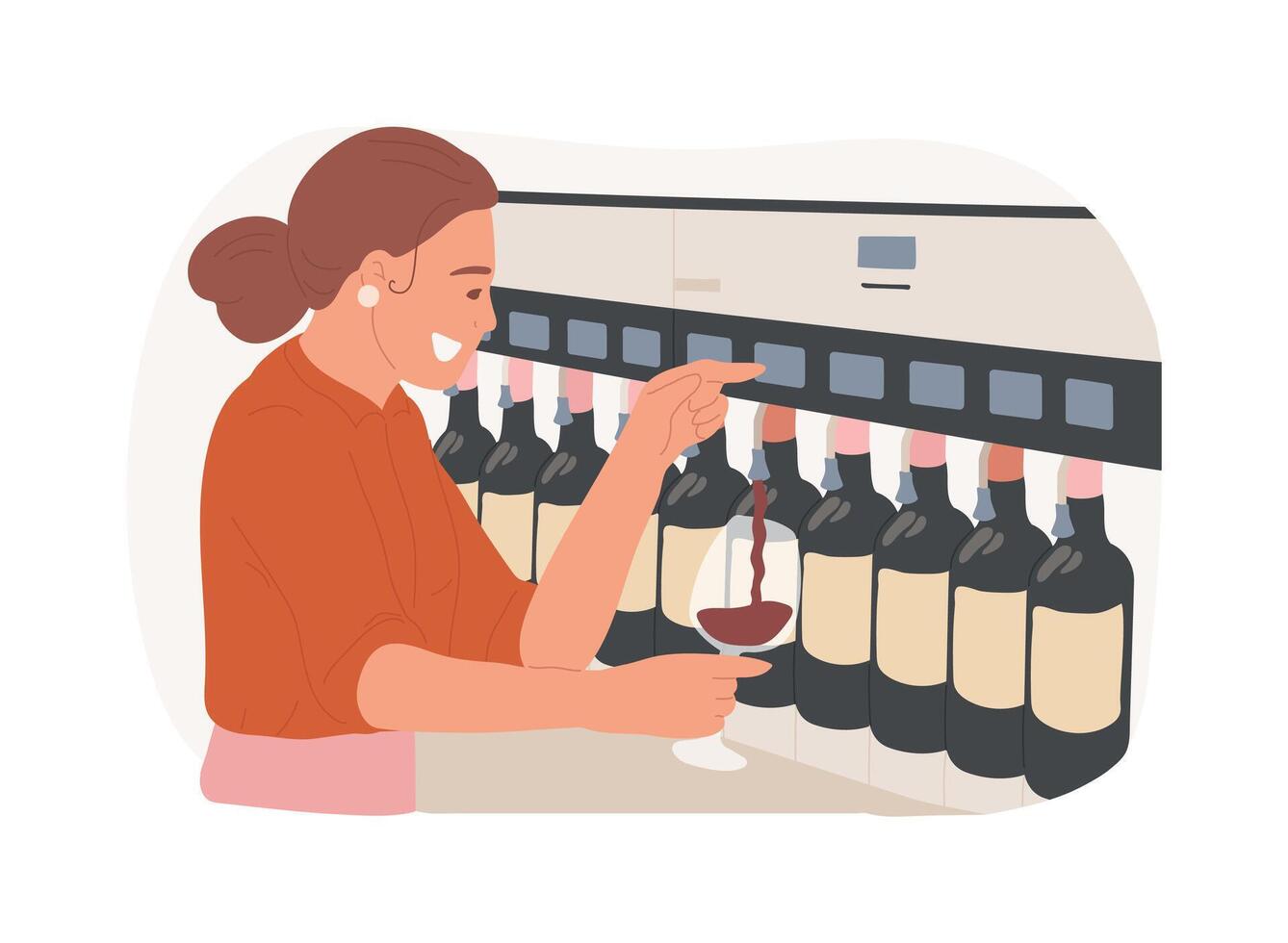 Wine dispenser isolated cartoon illustrations. vector