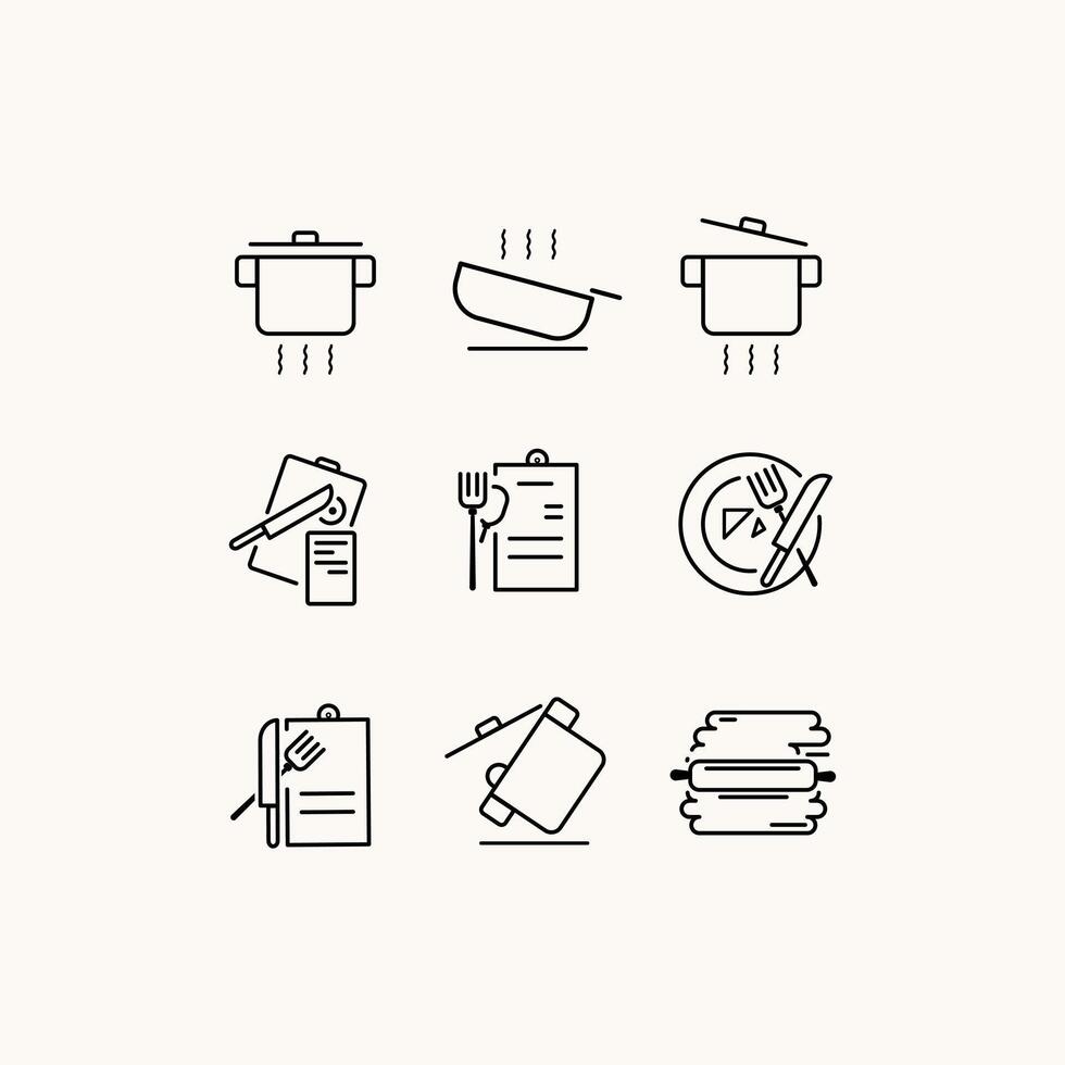 icon set of cooking service vector