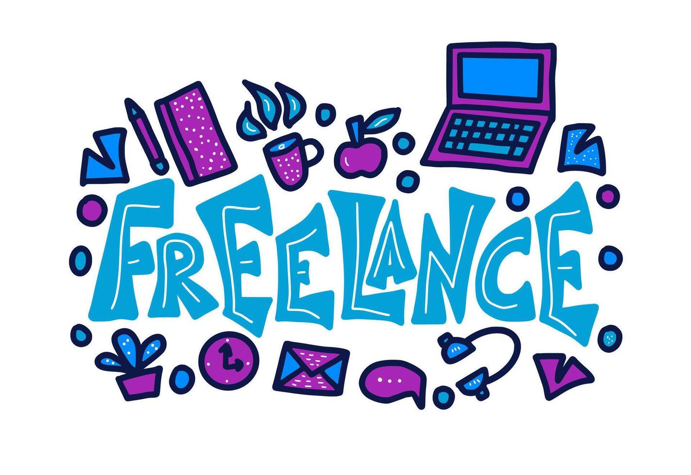 Freelance quote. concept desing word. vector
