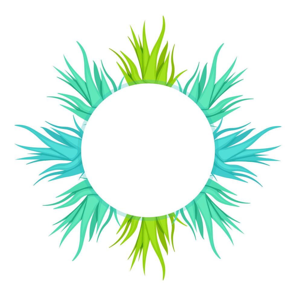 Round frame and wreath made of aloe vera vector