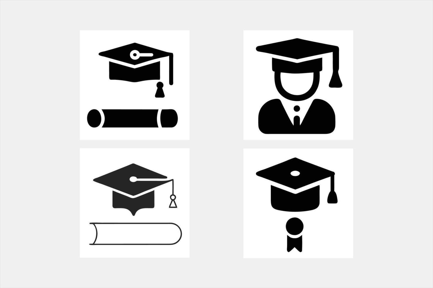 Graduation icon set. vector