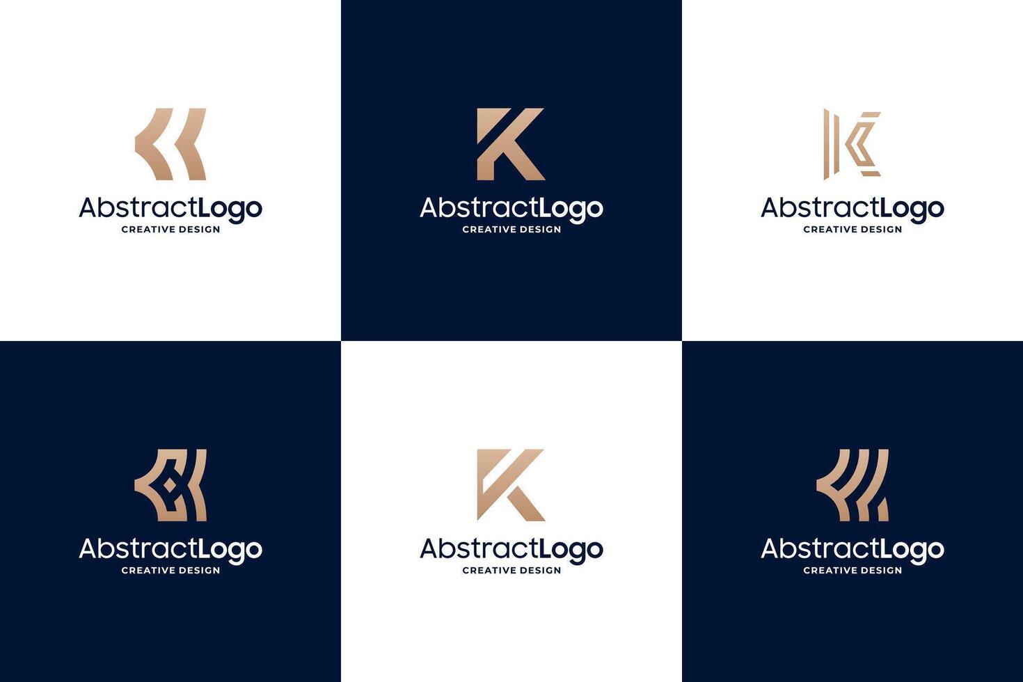 Set of abstract letter K logo design vector