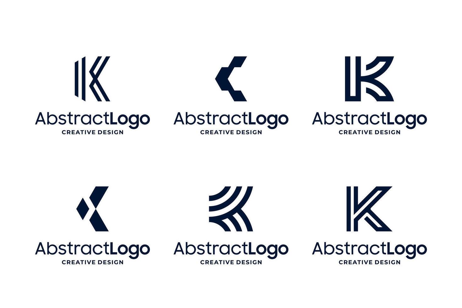 Set of monogram letter K logo design vector