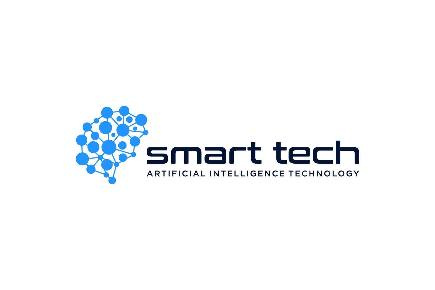 Brain tech logo design for artificial intelligence vector