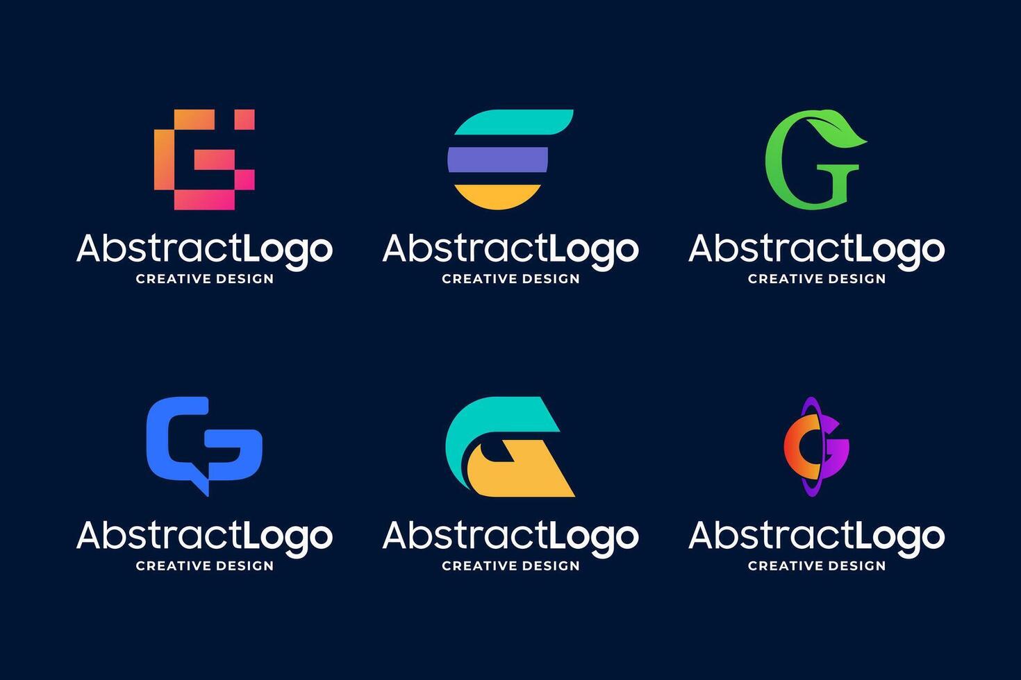Unique letter G logo design collections vector