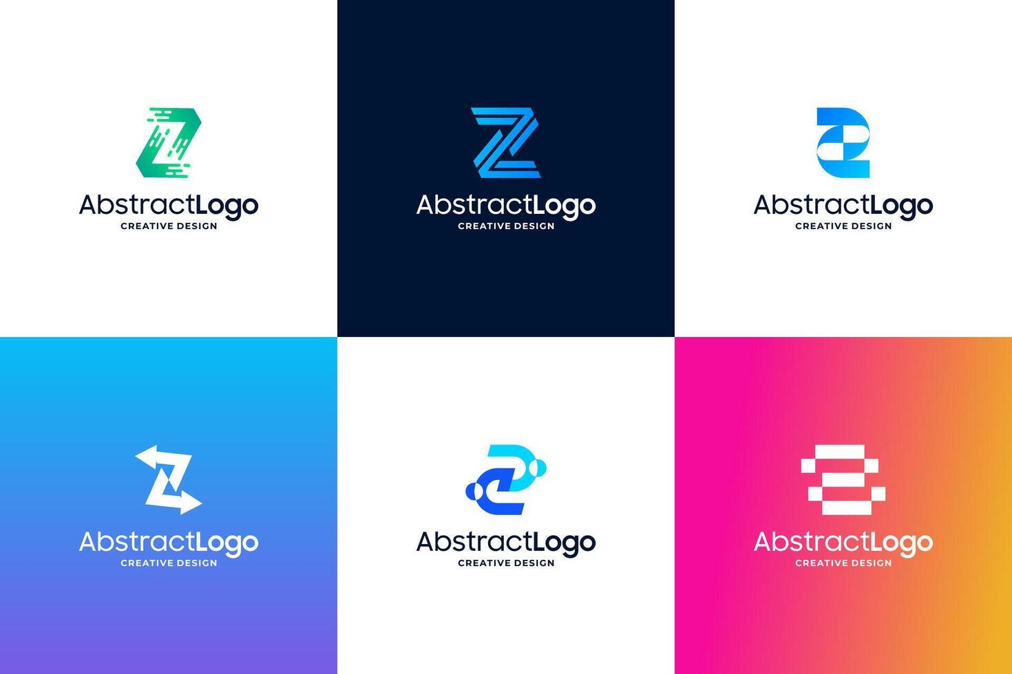 Colorful letter Z with abstract concept logo design vector