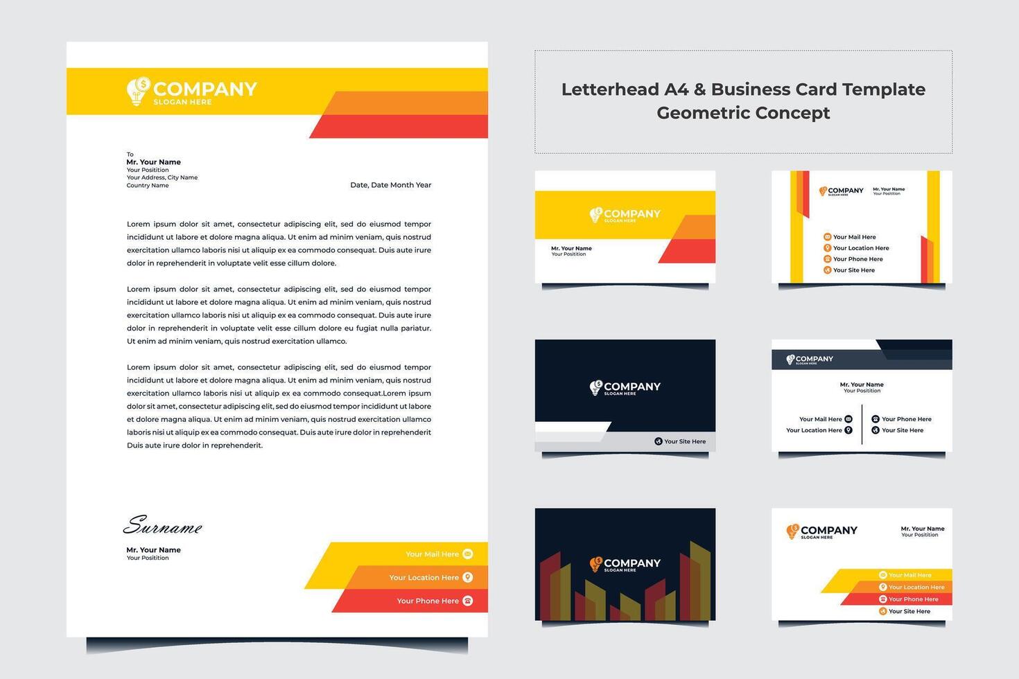 Modern letterhead and business card design template collection vector