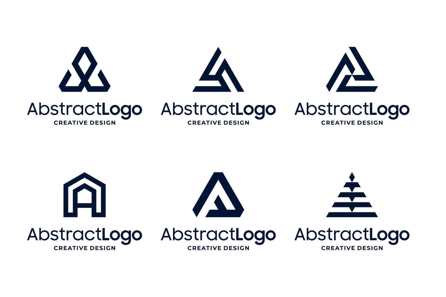 Unique letter A logo design collections vector