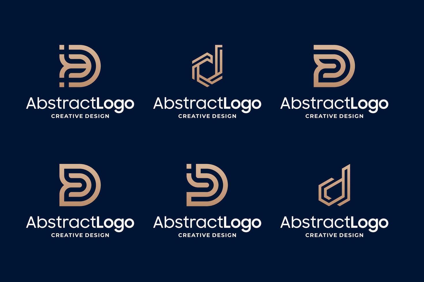Simple letter D monogram logo design collection vector