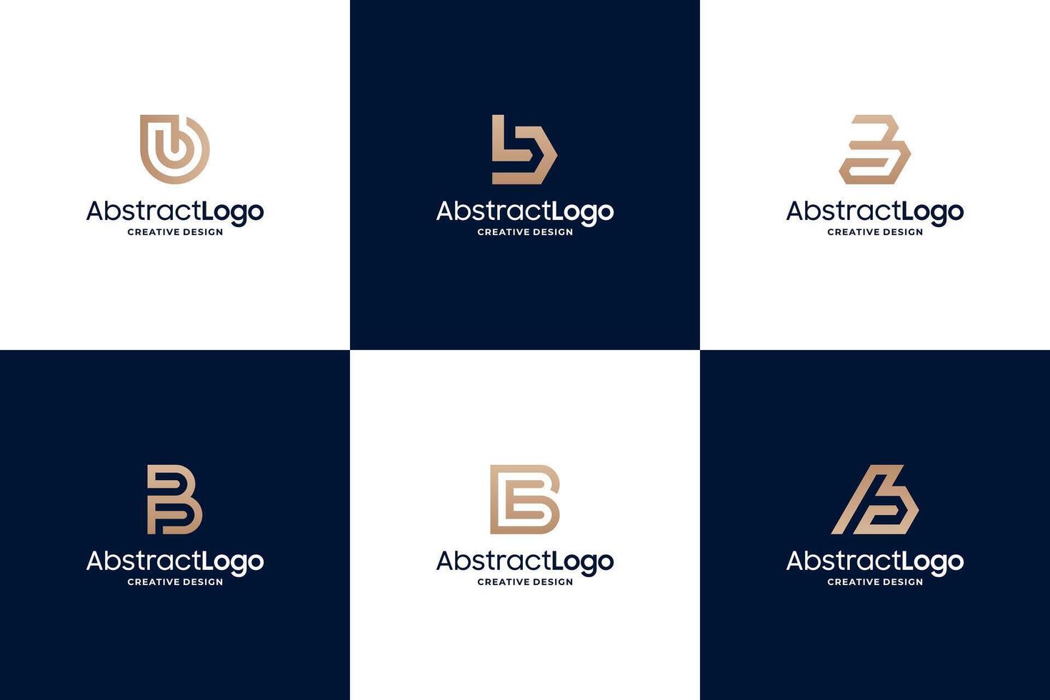 Set of abstract letter B logo design vector