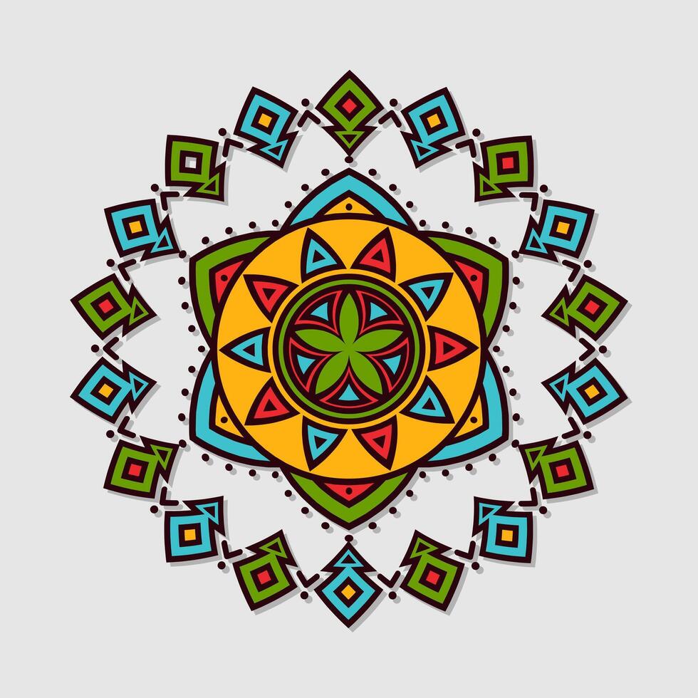 bright mandala symbol vector
