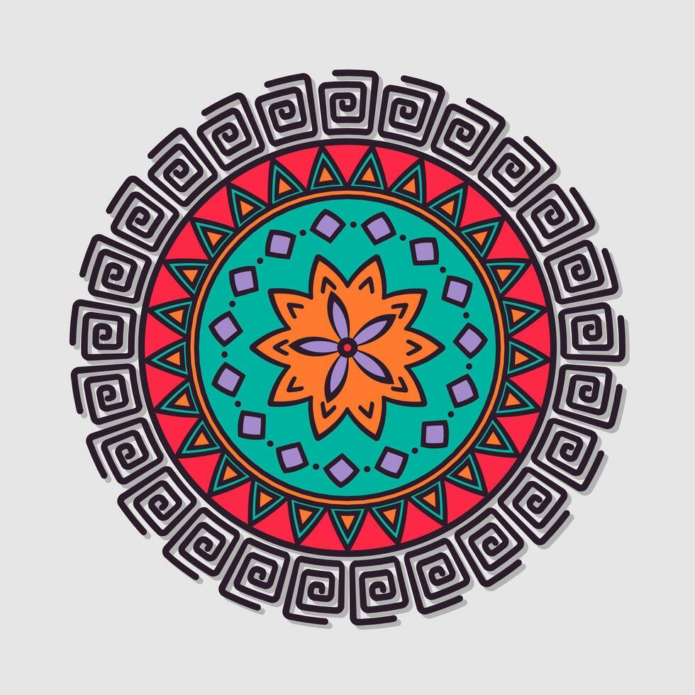 Flower mandala symbol vector