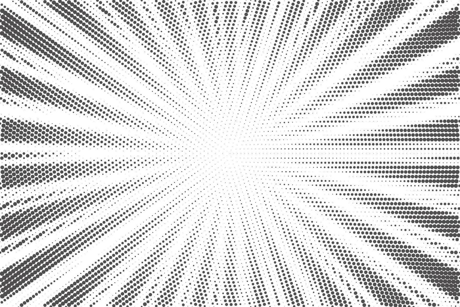 Radial halftone lines background. Comic manga dotted pattern. Cartoon zoom effect with sunrays or bang burst. vector