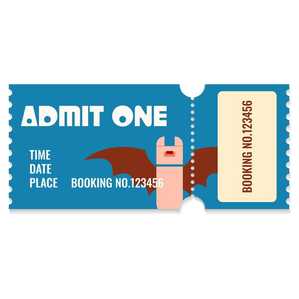Funny Halloween ticket. Admit one coupon template for Halloween Party.Paper ticket stub and entrance pass with Haloween symbols. illustration EPS 10. vector