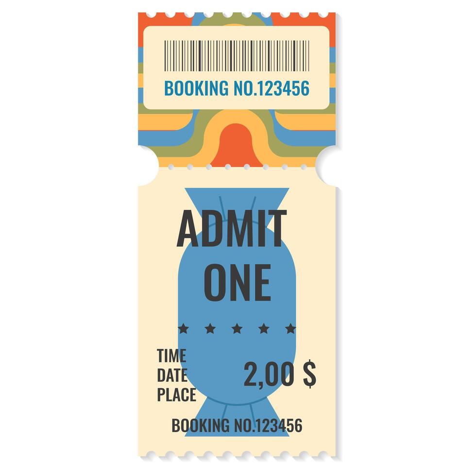 Funny Halloween ticket. Admit one coupon template for Halloween Party.Paper ticket stub and entrance pass with Haloween symbols. illustration EPS 10. vector