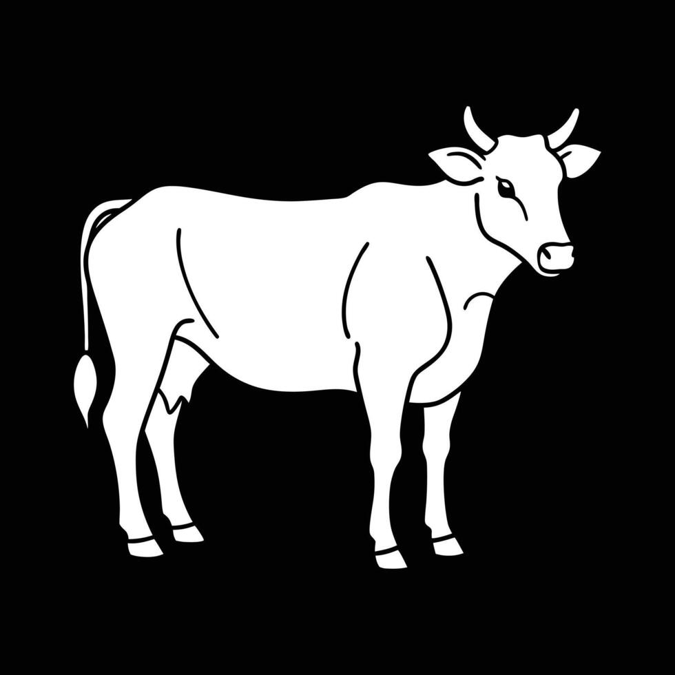 Cow line art Logo Icon Silhouette illustration design vector
