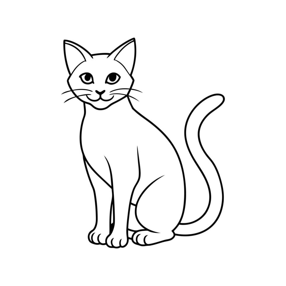 Cat line art Logo Icon Silhouette illustration design vector