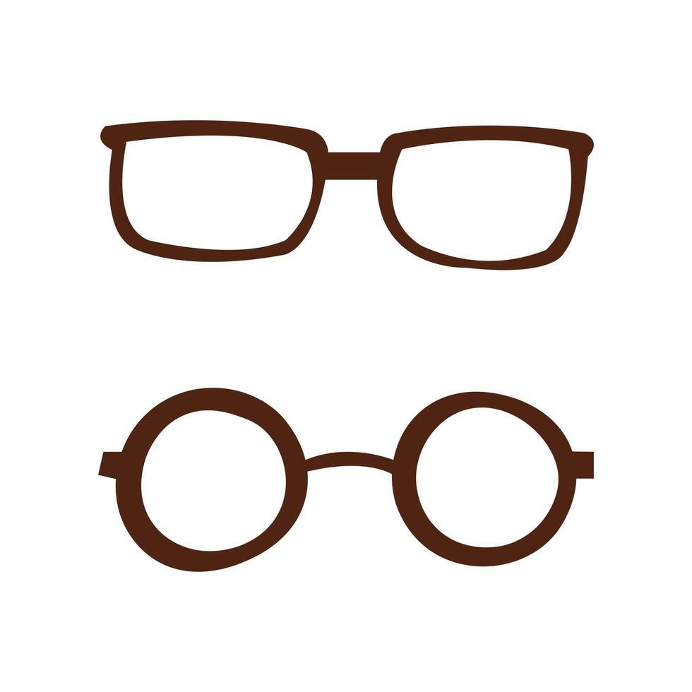Eye sight glasses set flat doodle illustration. Health and optical concept vector