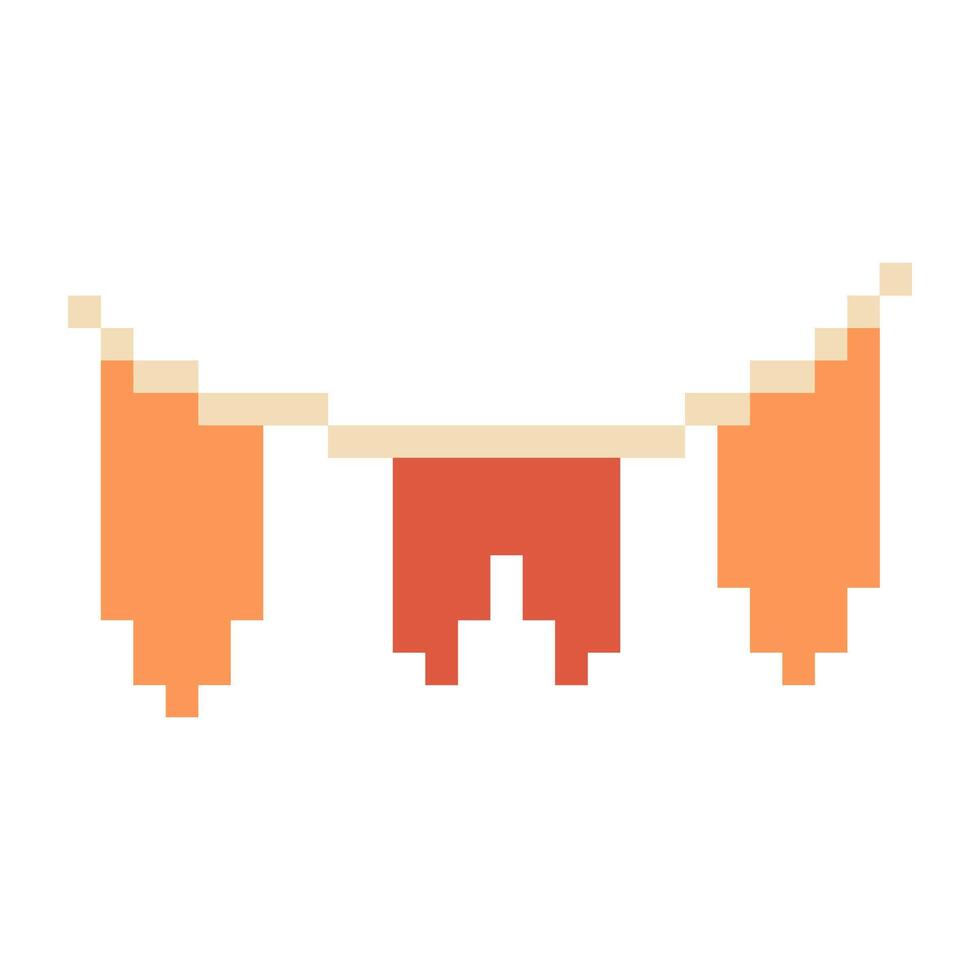 flag decoration pixel art vector