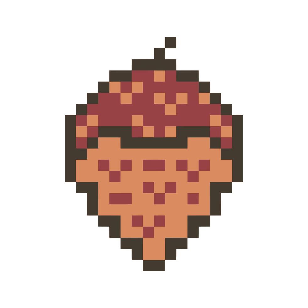 pinecone pixel art vector