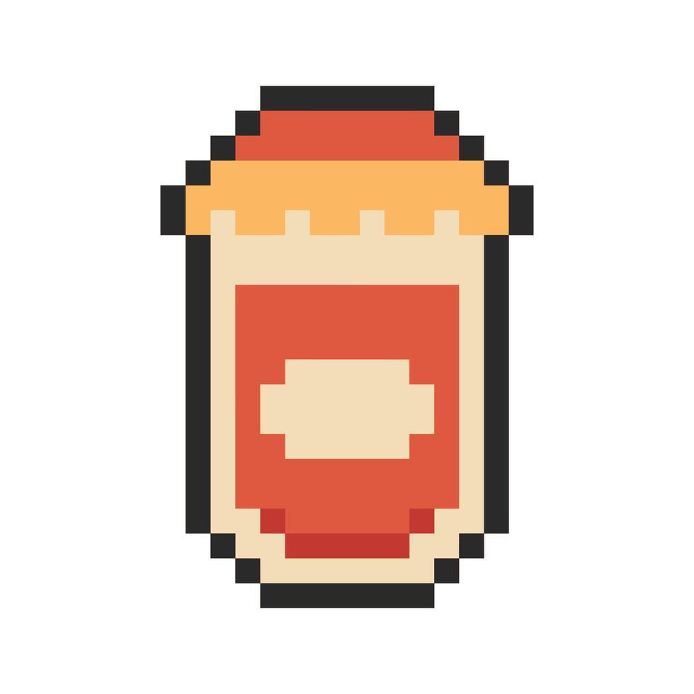 jam in a glass pixel art vector