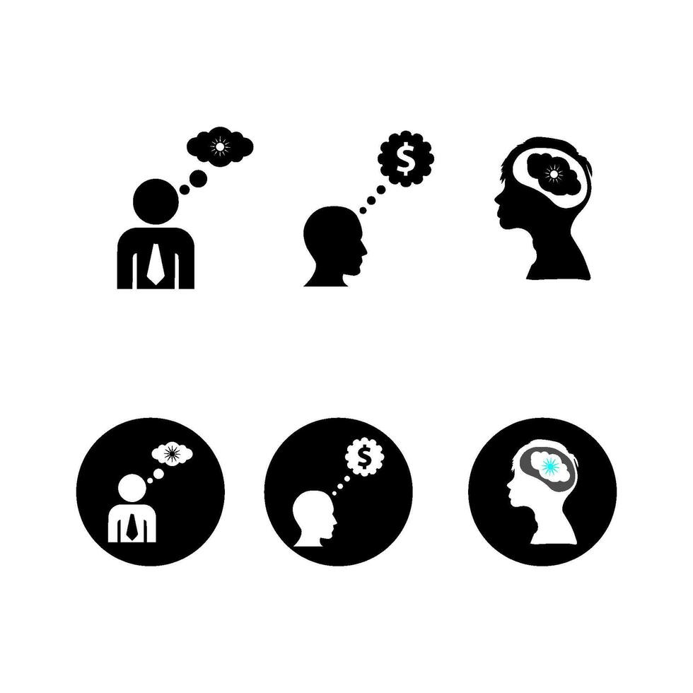 thinking person icon, vectors illustration