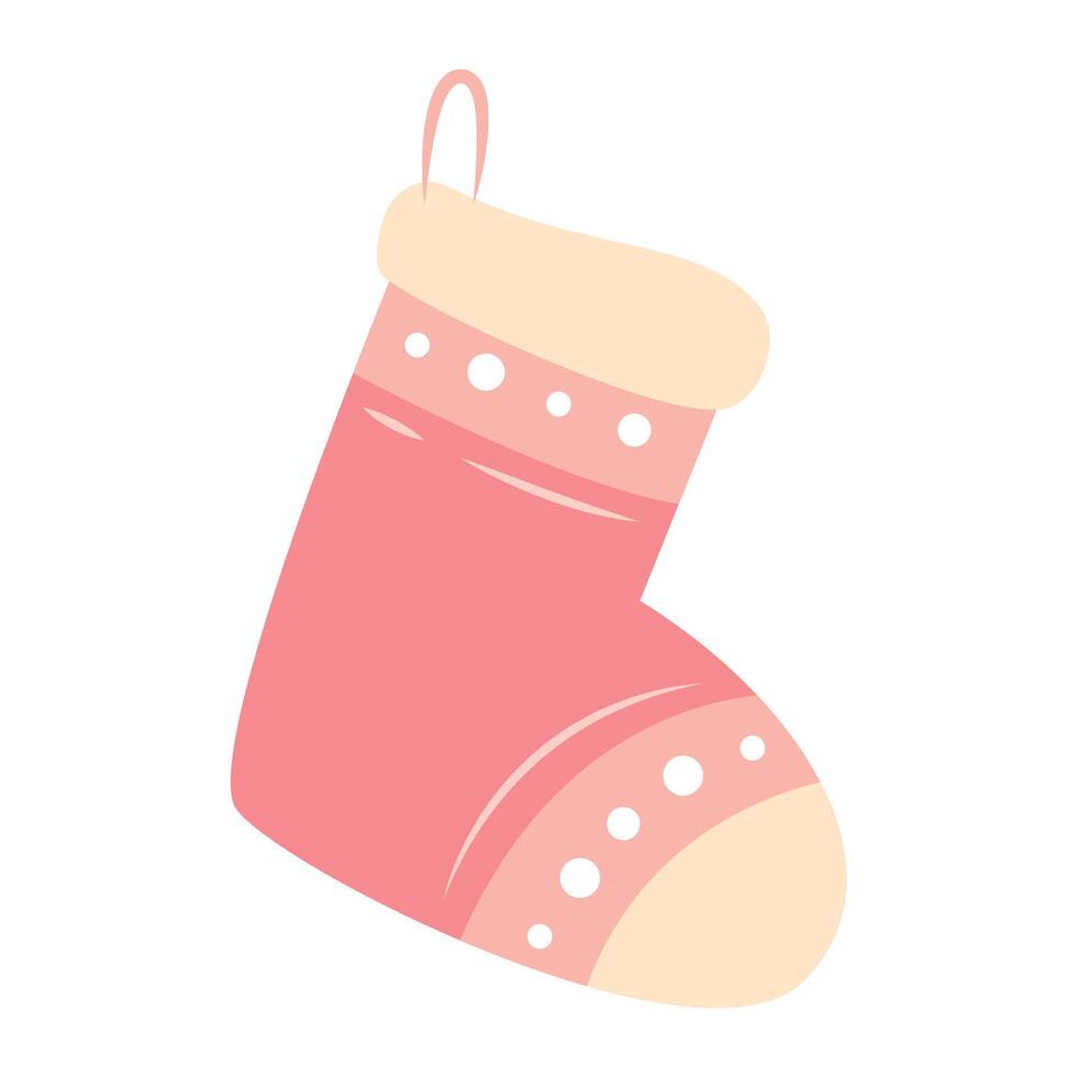 Hand drawn Christmas Sock on white background vector